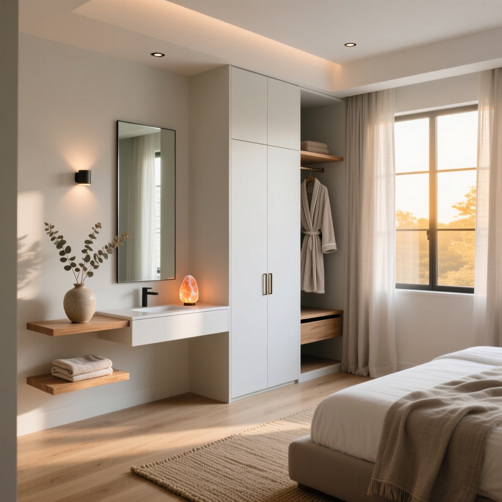 Thiết kế phòng ngủ tân cổ điển với hệ thống đèn đa tầng